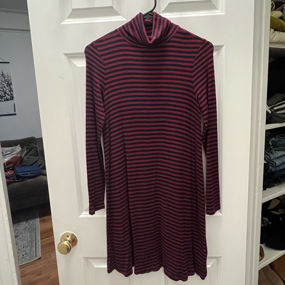 Gap Striped Turtleneck Swing Dress with Long Sleeves - Picture 2 of 4